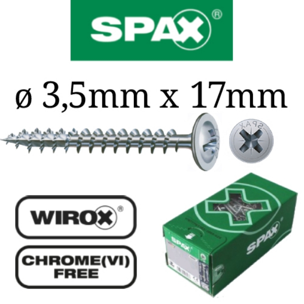 Vijaki Spax za hrbtišče 3,5x17 mm